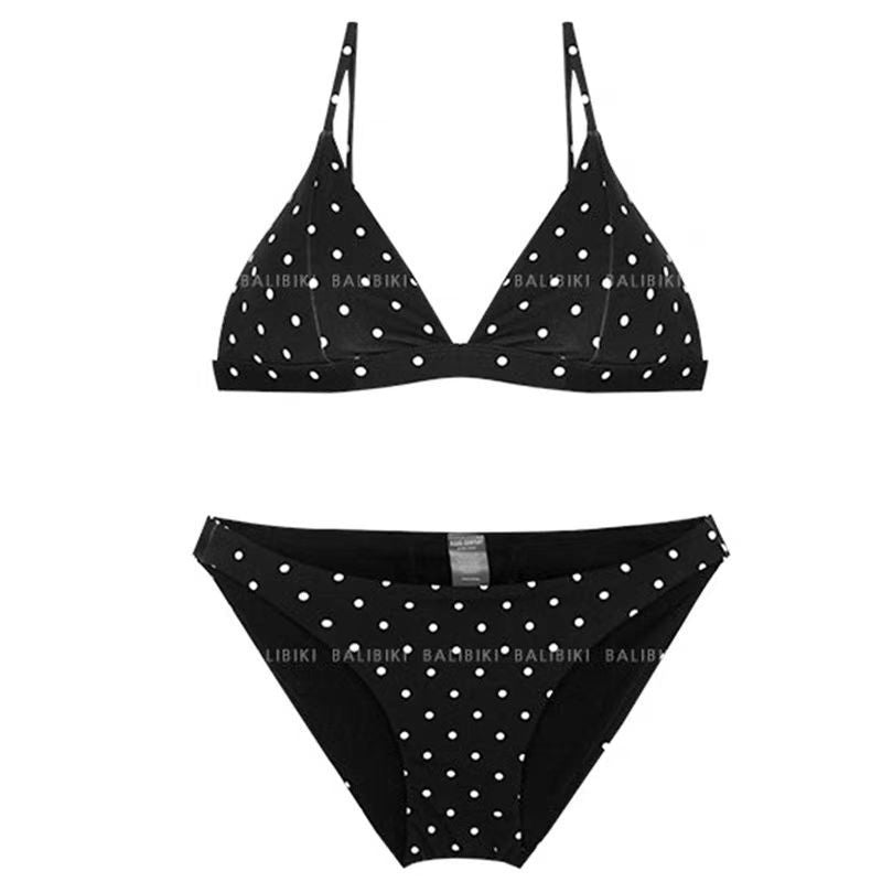 Women's Black Polka Dot Bikini Set Michan Direct