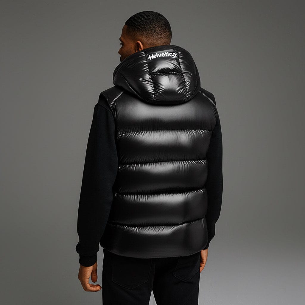 Helvetica Space Hooded Puffer Gilet