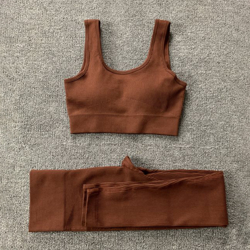 Seamless Square-Neck Yoga Set | Top & High-Waist Leggings