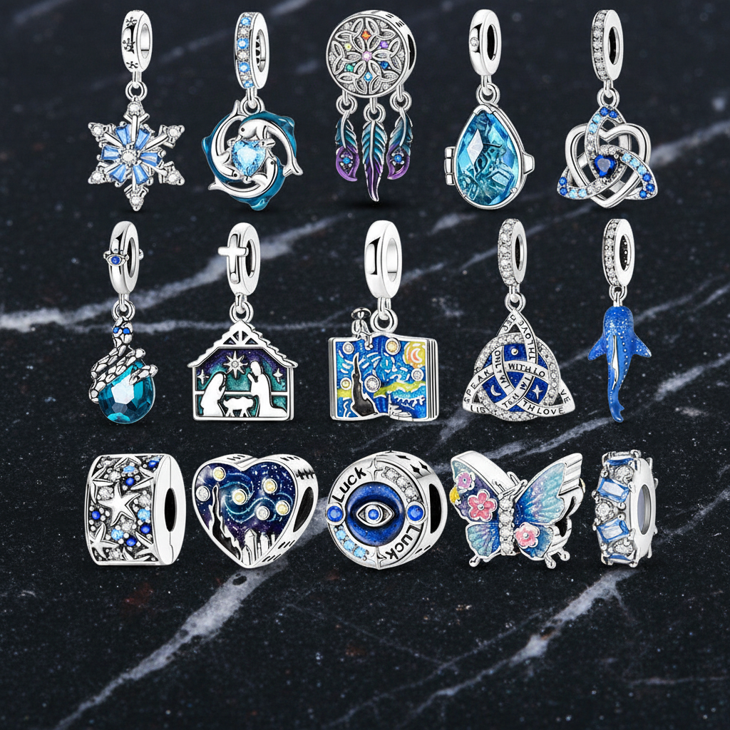 Blue-Themed Charm Bead Collection