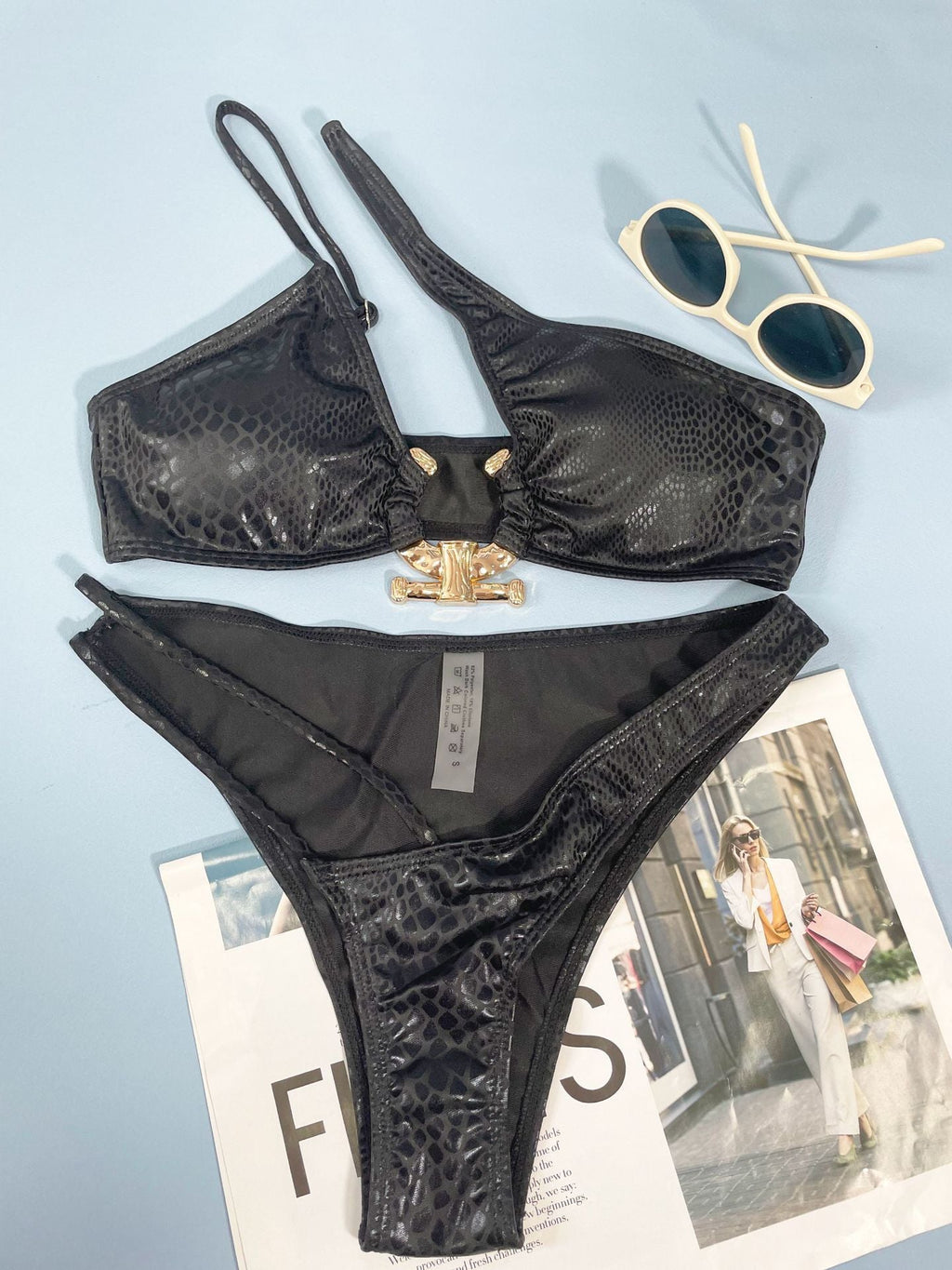 Women's Snake Print Bikini Set – Two-Piece Swimwear