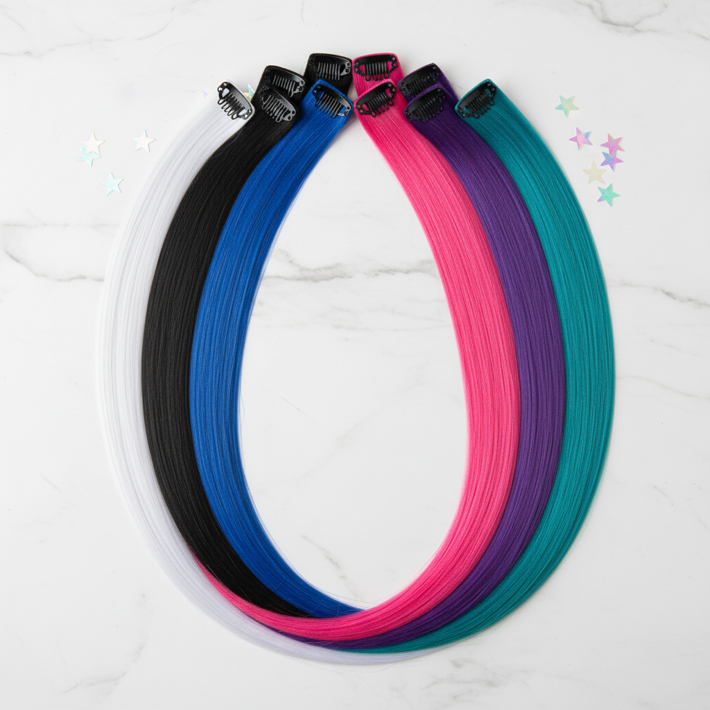 Colored Clip-In Extensions - AI Editorial