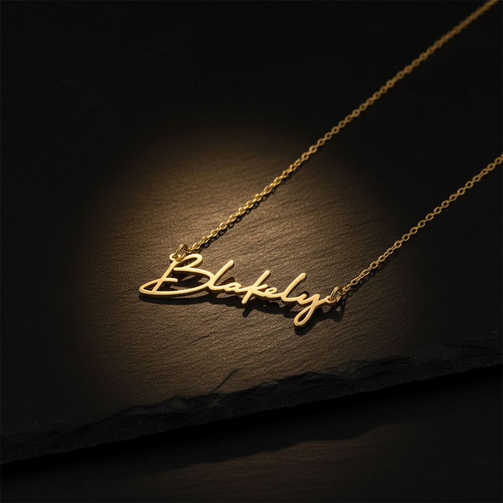 Cursive Signature Name Necklace