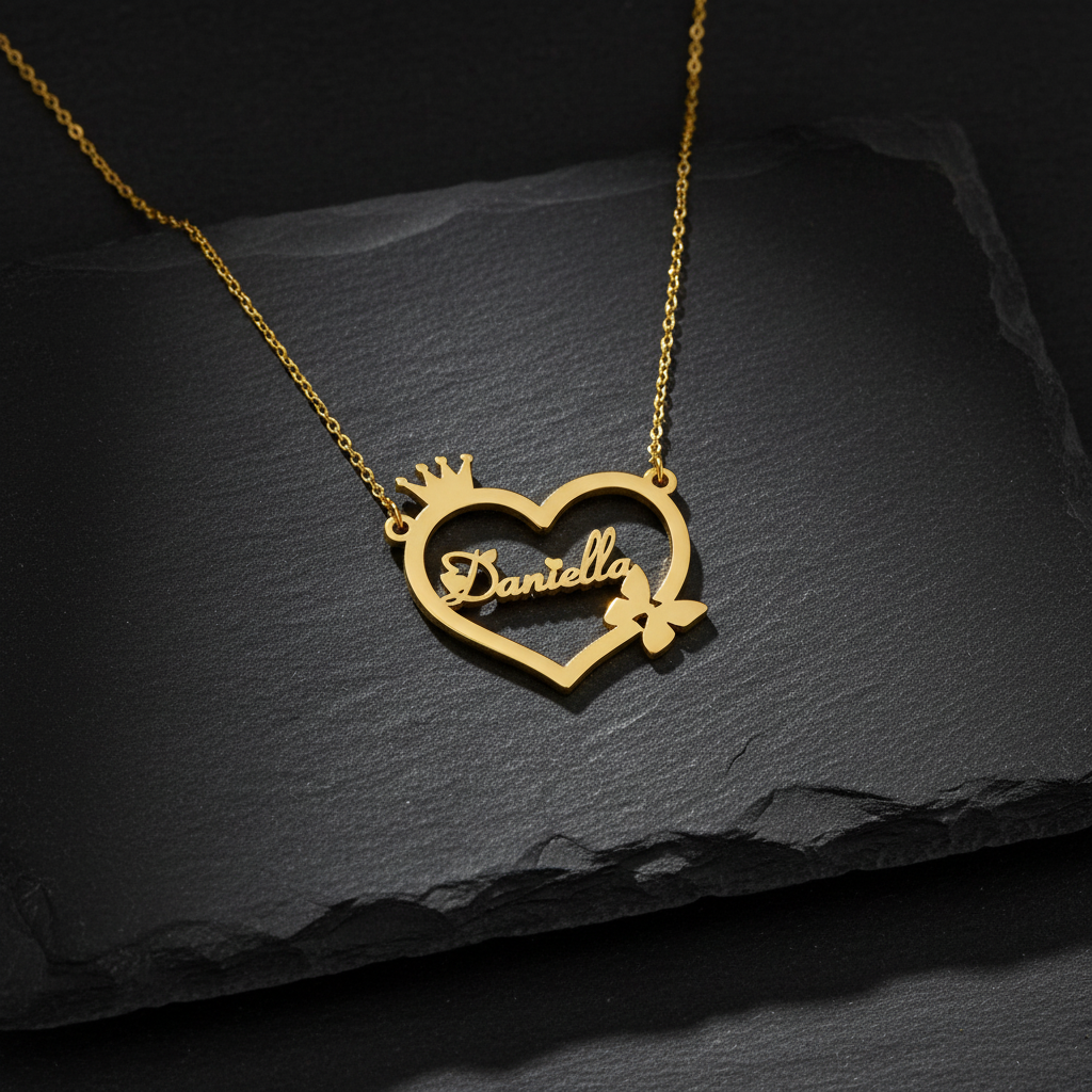 Custom Heart Name Choker Necklace