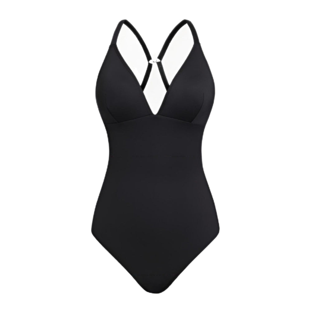 Women's V-Neck Slim-Fit One-Piece Swimsuit Michan Direct