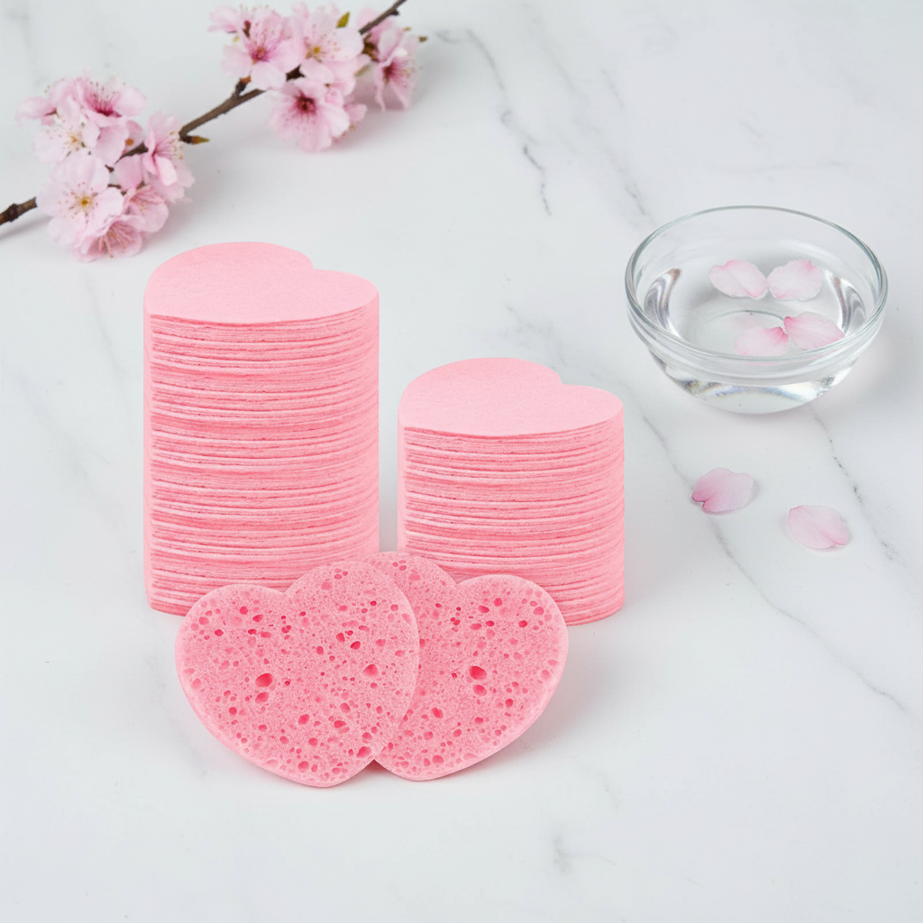Heart Cellulose Face Sponges - AI Editorial