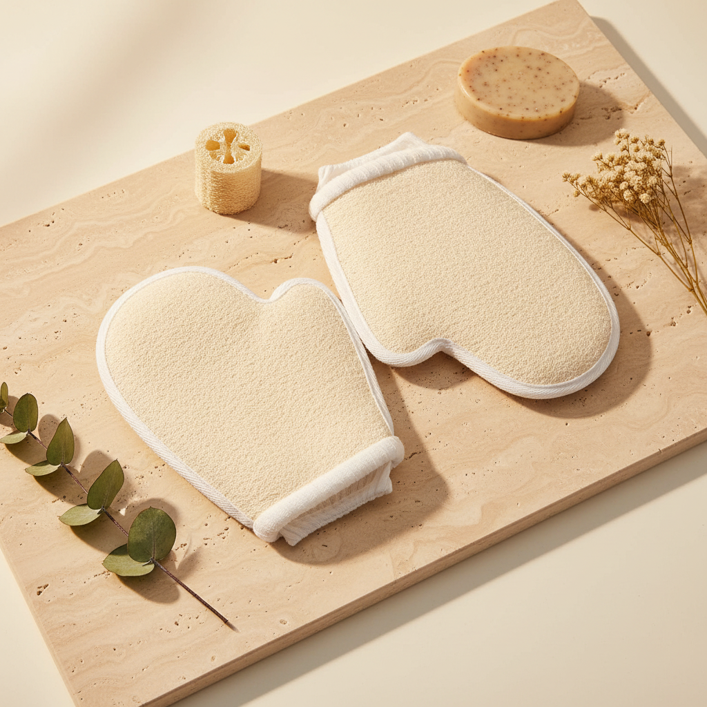 Loofah Bath Gloves - AI Editorial