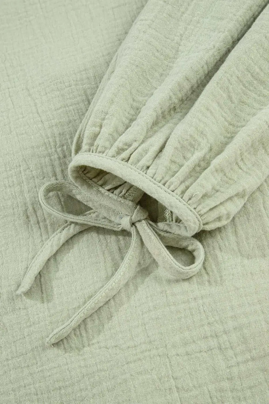 Green Cotton Bow Detail Meadow Blouse Women Fashionfitz