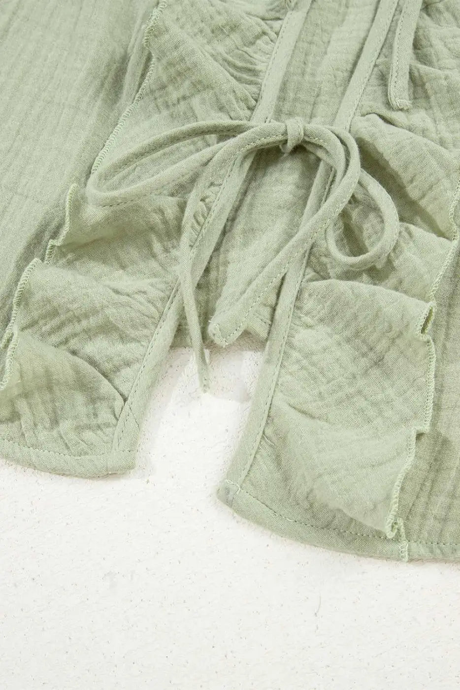 Green Cotton Bow Detail Meadow Blouse Women Fashionfitz