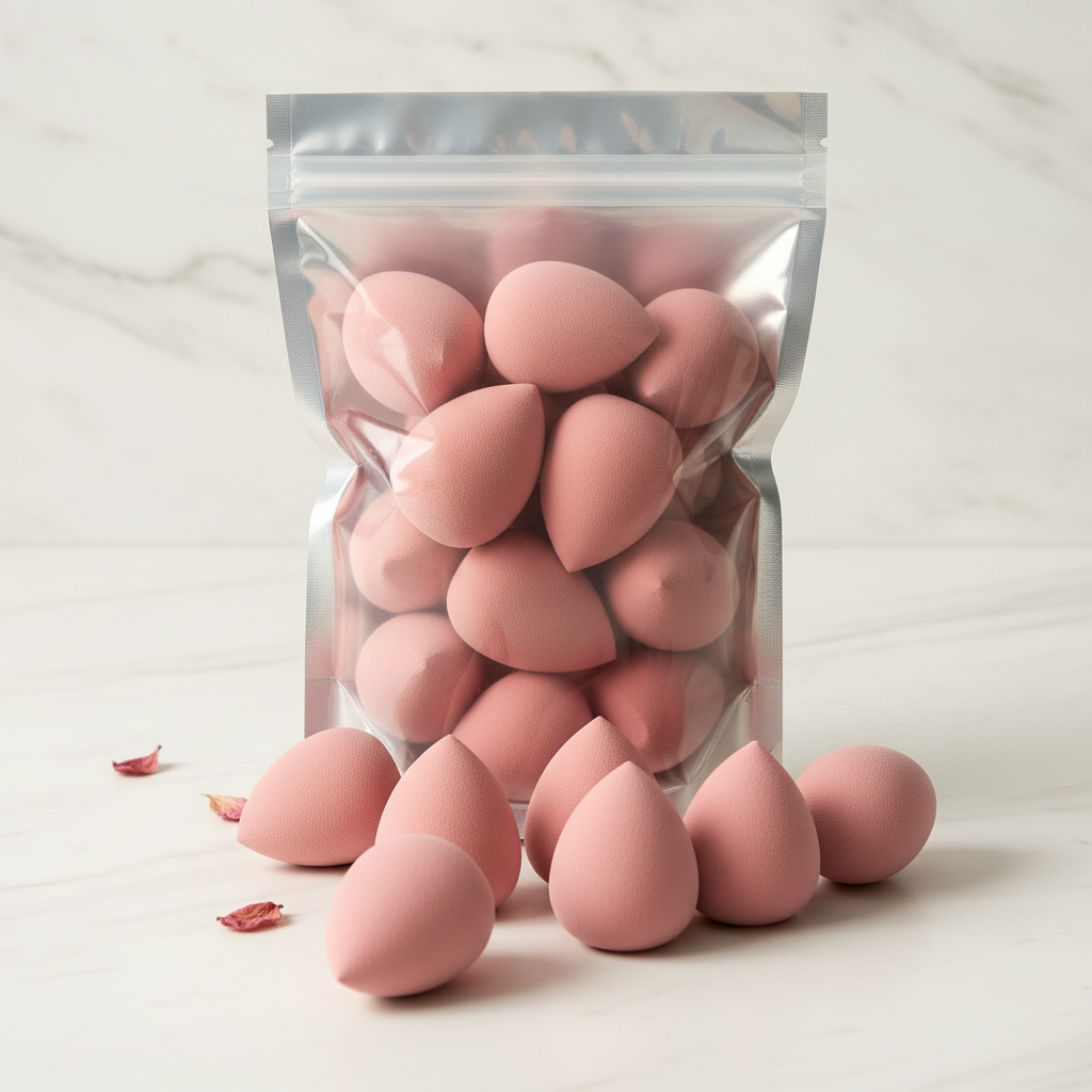 Mini Pink Makeup Sponges - AI Editorial
