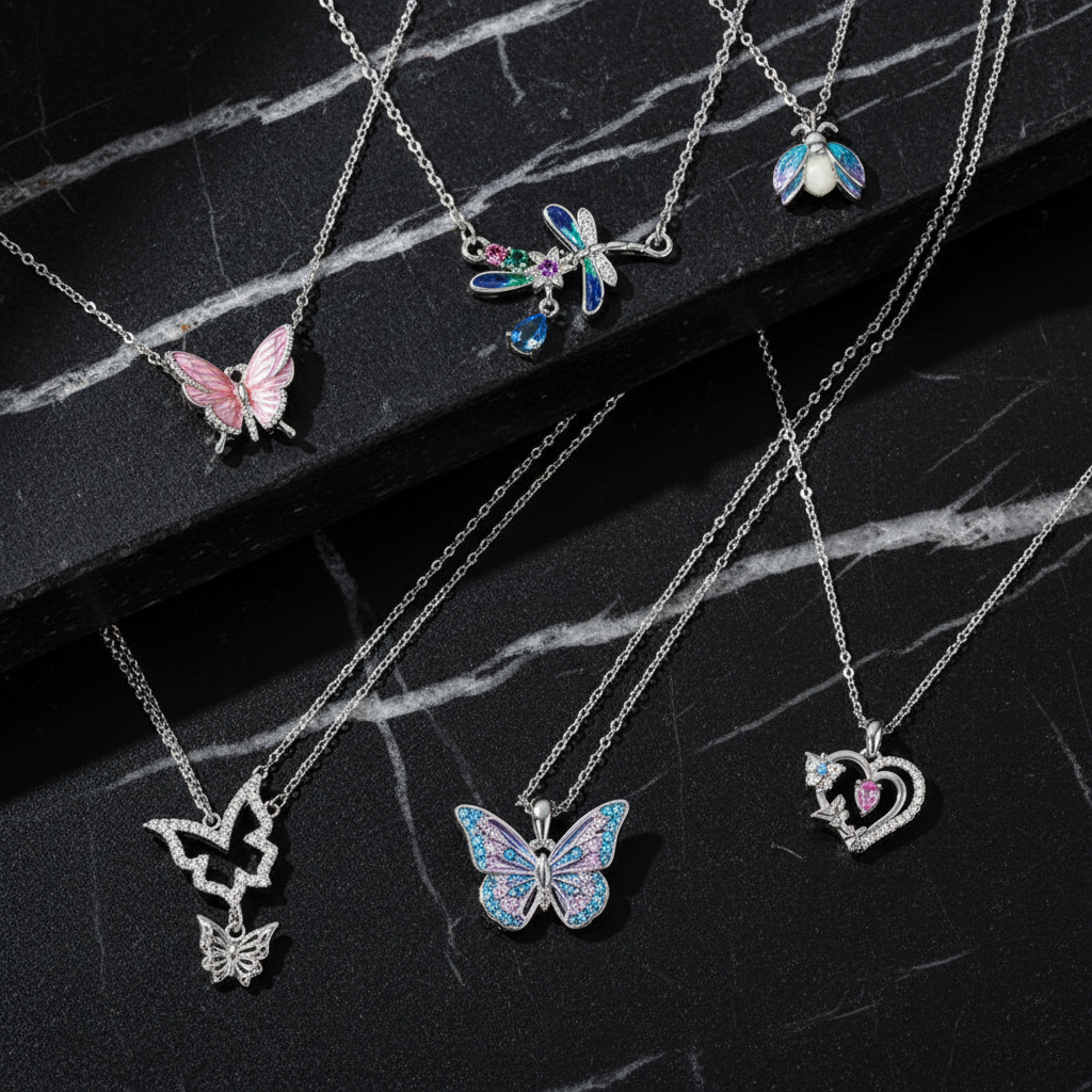 Nature-Inspired Pendant Necklace Set