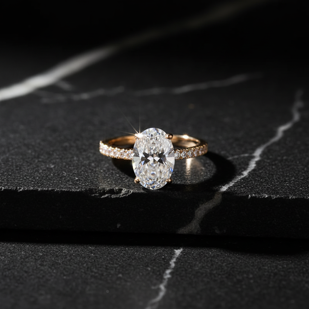 Oval Moissanite Engagement Ring