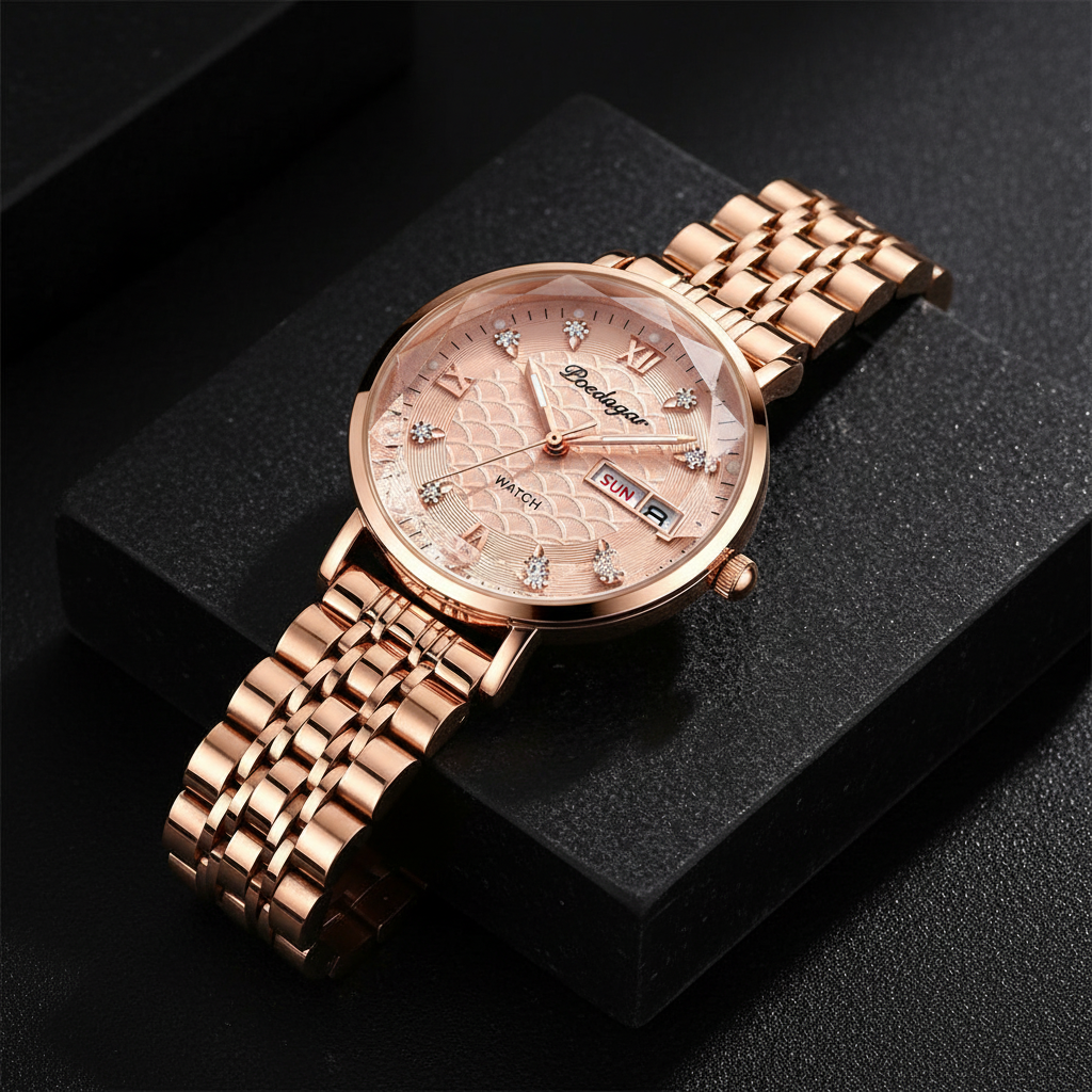 Rose Gold Luxury Quartz Watch