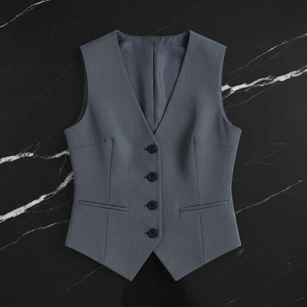 Slate Grey Tailored Blazer Vest