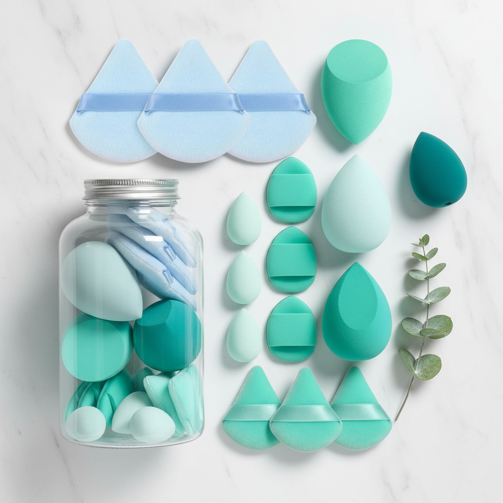 Teal & Mint Sponge Set Glass Jar - AI Editorial