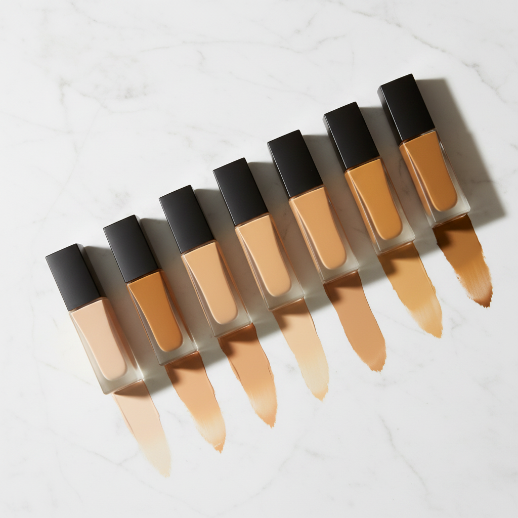 Waterproof Liquid Foundation 6 Shades - AI Editorial